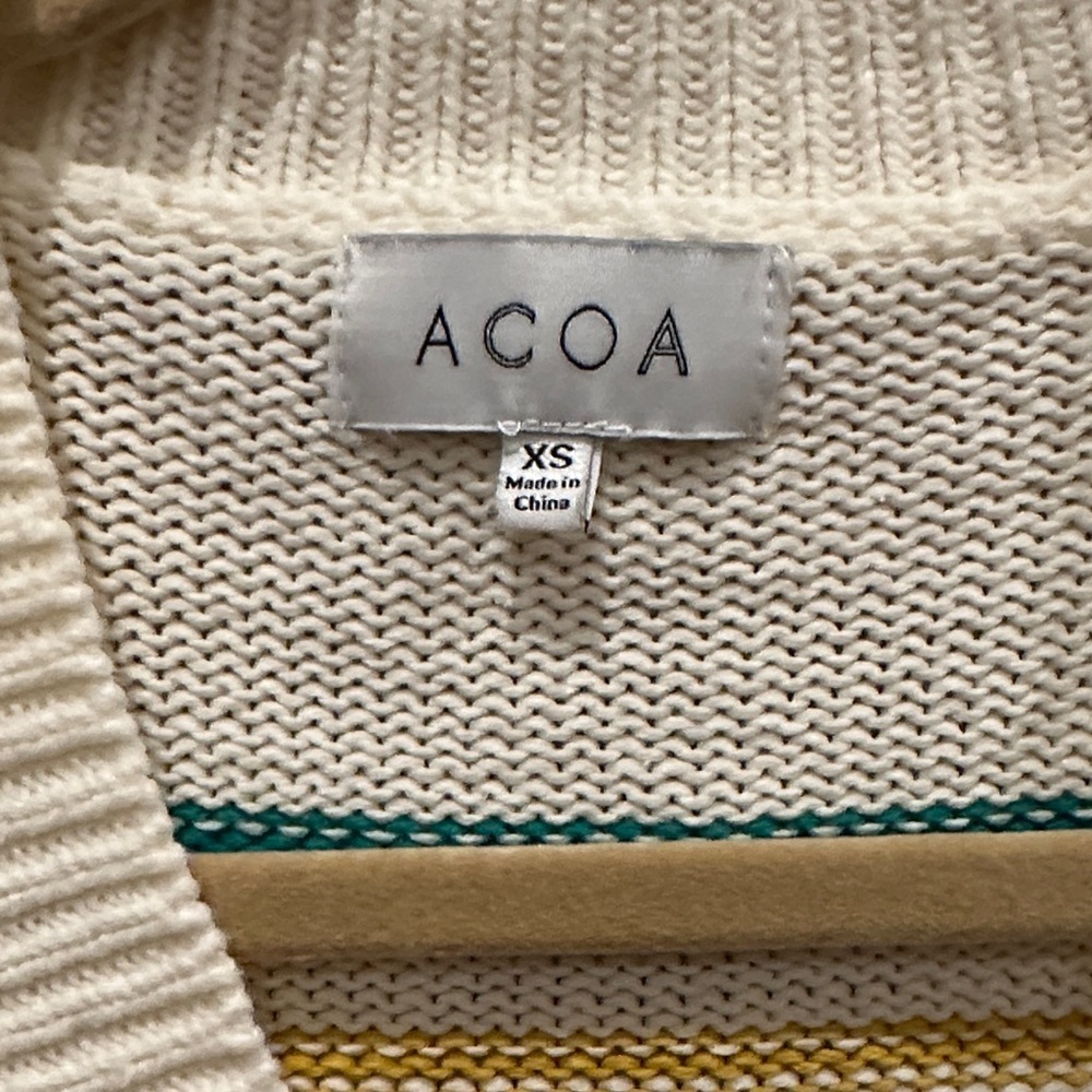 ACOA Women's Multicolor Striped Cardigan Sweater - Picture 2 of 7